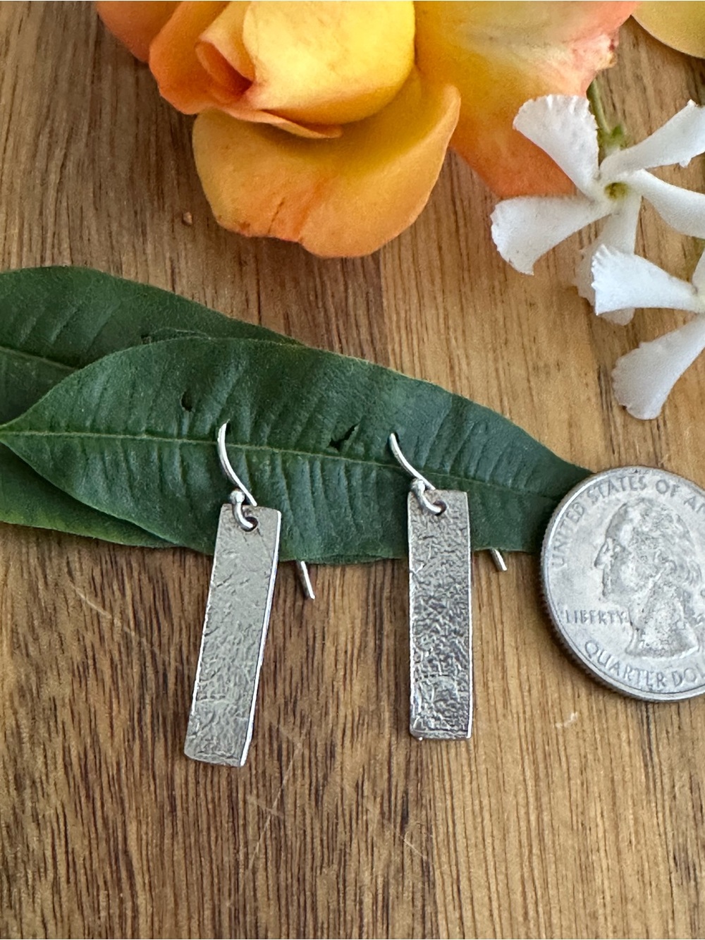 Silpada Silver Textured Rectangular Drop Earrings - Picture 3 of 6
